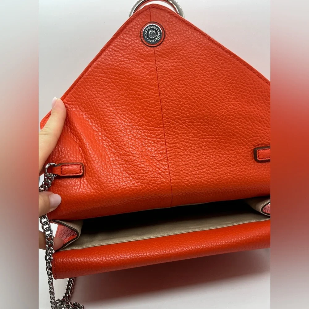 Banana Republic structured leather crossbody shoulder chic bag in Orange